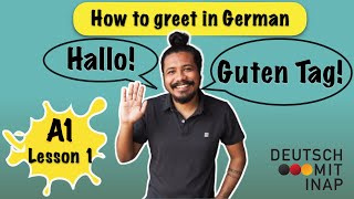 A1 German lesson 1  How to greet in German  Begrüßungen [upl. by Amada]