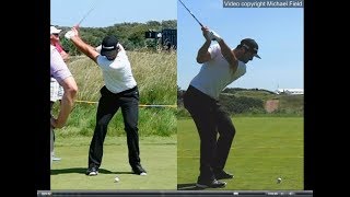 Jon Rahm golf swing  Long Iron faceon amp downtheline July 2017 [upl. by Haley5]