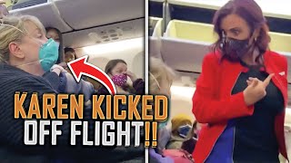 Karen VS Air Hostess Cringe Moments KICKED OFF PLANE [upl. by Freddie]