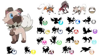 All 18 Type Lycanroc  Future Pokemon Evolution [upl. by Kevyn]