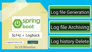 How to implement Logging in Springboot using Logback  Rolling file  Max History delete log file [upl. by Acirne]