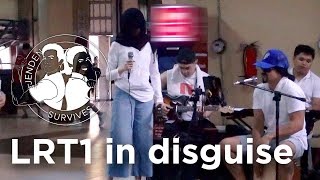 Jen Survives LRT1 in disguise  Jennylyn Mercado amp Dennis Trillo [upl. by Ingvar503]