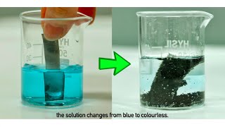 4K Displacement Reaction of Metals  Zinc in Copper II Sulfate  with explanation at micro level [upl. by Nnaitsirk786]