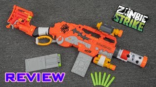 REVIEW Nerf Zombie Strike Scravenger  le Slingfire 20 [upl. by Arabeila]