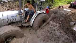 Tractor stuck in mud How to get unstuck [upl. by Hoashis]