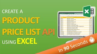 Create a Product Price List API using Excel in 90 seconds [upl. by Akitan]