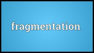 Fragmentation Meaning [upl. by Nonregla]