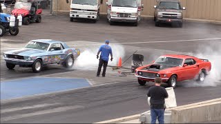 1969 Mustang vs 1967 Mustang Drag Race [upl. by Eatnoid368]