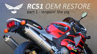 Honda RC51  SP1 OEM Restore Part 1 [upl. by Ahsinot940]