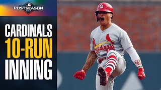 Cardinals score 10 yes TEN runs in first inning of NLDS Game 5 vs Braves  MLB Highlights [upl. by Isolda]