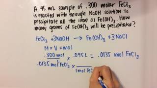 Stoichiometry Problem Mass Precipitate [upl. by Ahseiuqal]