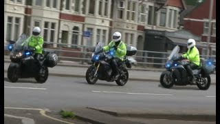 UK Unmarked Police Motorcycle Convoy  Emergency vehicles responding Compilation in Cardiff 1 [upl. by Krissie]