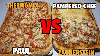 🍕 PIZZA SPECIAL🍕 Thermomix Paul vs Zauberstein von Pampered Chef ☆ Welcher Pizzastein gewinnt [upl. by Suirauqed373]