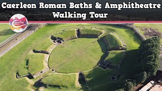 CAERLEON ROMAN BATHS amp AMPHITHEATRE WALES  Walking Tour  Pinned on Places [upl. by Ryon854]