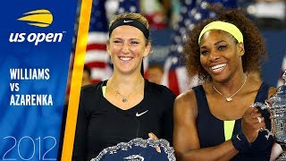 Serena Williams vs Victoria Azarenka Full Match  US Open 2012 Final [upl. by Kera354]