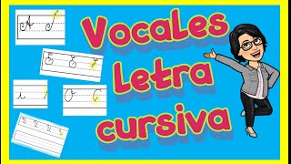 Cómo ESCRIBIR ✅ las VOCALES Mayúsculas y minúscula 👉 CURSIVA [upl. by Supple]