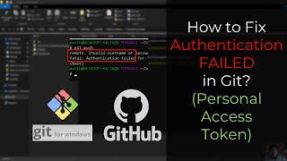 HOW TO Fix git fatal Authentication failed Windows Git Bash [upl. by Amena]