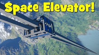 Space Engineers  Solar Powered Space Elevator  Orbital Tether And An Automated Version [upl. by Adamec]