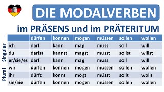 Deutsch lernen die Modalverben  Präsens  PräteritumGerman modal verbs in simple present  past [upl. by Jessi]