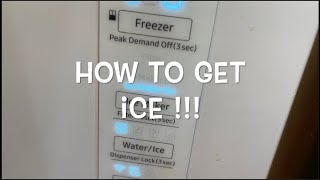 SAMSUNG FRIDGE HOW TO GET ICE FROM ICE MAKER [upl. by Riha976]