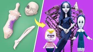 Never Too Old for Dolls 10 Addams Family Barbie and LOL DIYs [upl. by Hanala]