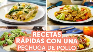 Recetas rápidas con 1 pechuga de pollo  Kiwilimón [upl. by Stern]