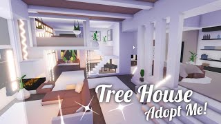 Modern Boho Tree House  Adopt Me  Speed Build with Tour [upl. by Yssak101]