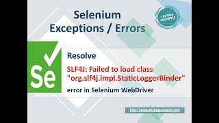 Resolve SLF4J Failed to load class quotorgslf4jimplStaticLoggerBinderquot in Selenium WebDriver [upl. by Esertak]