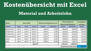 Kostenübersicht mit Excel  EINFACHE ANLEITUNG [upl. by Nywnorb]