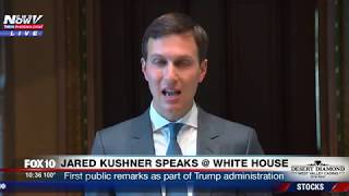 MUST WATCH Jared Kushner Makes First Public Remarks as Senior Advisor at White House Event FNN [upl. by Allbee720]