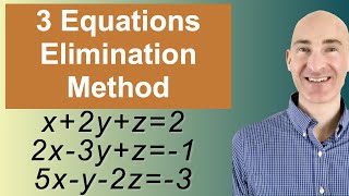 Solving Systems of 3 Equations Elimination [upl. by Vullo]