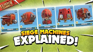 All 5 Siege Machines Explained  Basic to Advanced Guide Clash of Clans [upl. by Nador]