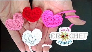 Mini Heart Crochet Pattern amp Tutorial [upl. by Zindman383]