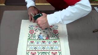 How To Frame A Cross Stitch  Demo Of Needlework Framing [upl. by Eugor674]