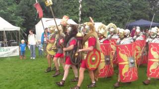 Roman Reenactment at the Amphitheatre in Caerleon Marching In [upl. by Ferrigno]