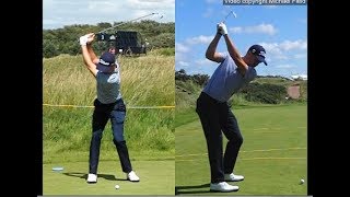 Justin Thomas golf swing  Long Iron faceon amp downtheline July 2017 [upl. by Daniela]