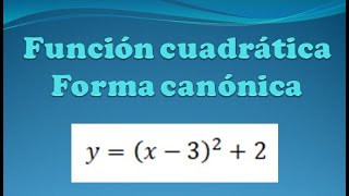 Función cuadrática Forma canónica [upl. by Berneta930]