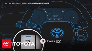 How to Turn On the Automatic High Beams  Toyota [upl. by Dolloff]