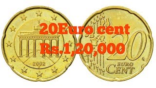 20 Euro Cent 2002 Rare and most valuable coin Value Rs120000 [upl. by Ecnerewal]