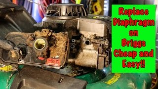 How TO Briggs and Stratton Carburetor Diaphragm Repair with Primer [upl. by Chew224]