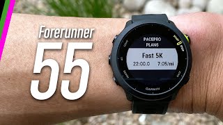 Garmin Forerunner 55 GPS Sportswatch InDepth Review  More Running Features [upl. by Essam]