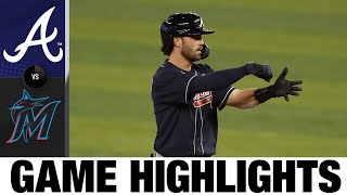 Nick Markakis lifts Braves with 3 RBIs  BravesMarlins Game Highlights 81620 [upl. by Ydner]