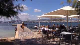 Puerto Pollensa  the Square and along Pine Walk  July 2014 [upl. by Nosmas]