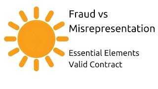 Fraud vs Misrepresentation  Other Essential Elements of a Valid Contract  CA CPT  CS amp CMA [upl. by Llenyt748]