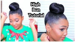 HOW TO SLEEK HIGH BIG BUN  LAID EDGES [upl. by Leann]