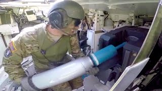 M1A2 Main Battle Tank Firing Main Gun  Interior View [upl. by Theobald]