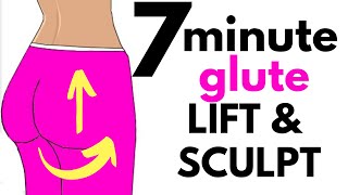 HOME WORKOUT  7 MINUTE GLUTES WORKOUT FOR WOMEN  QUARANTINE WORKOUT HOURGLASS CHALLENGE [upl. by Maitund]