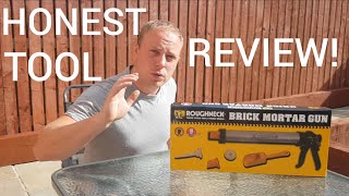 Honest Review Roughneck Brick Mortar Gun Patio Point Build Brick Pointing Tool [upl. by Llebyram]