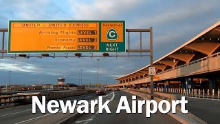 Driving thru Newark Liberty International Airport terminal A B C [upl. by Drida]