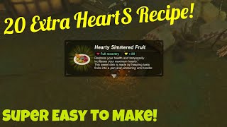 Best Heart Recipe To Cook Before Boss 20 Extra Hearts  Legend Of Zelda  Breath Of The Wild [upl. by Yetta]